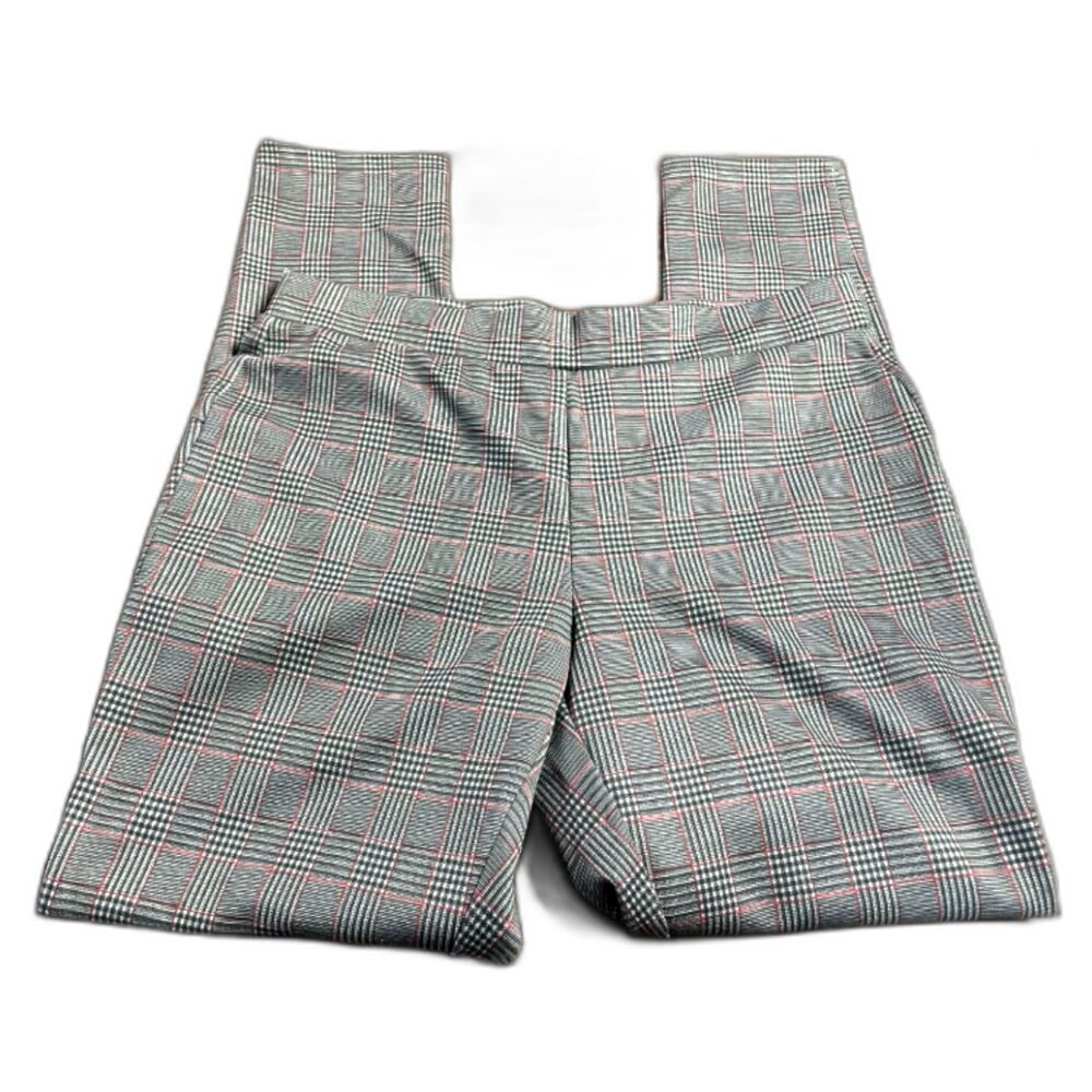 AF Studio Pants, Women's Size Medium, Black Gray Red, Plaid, Pull On NEW NWT